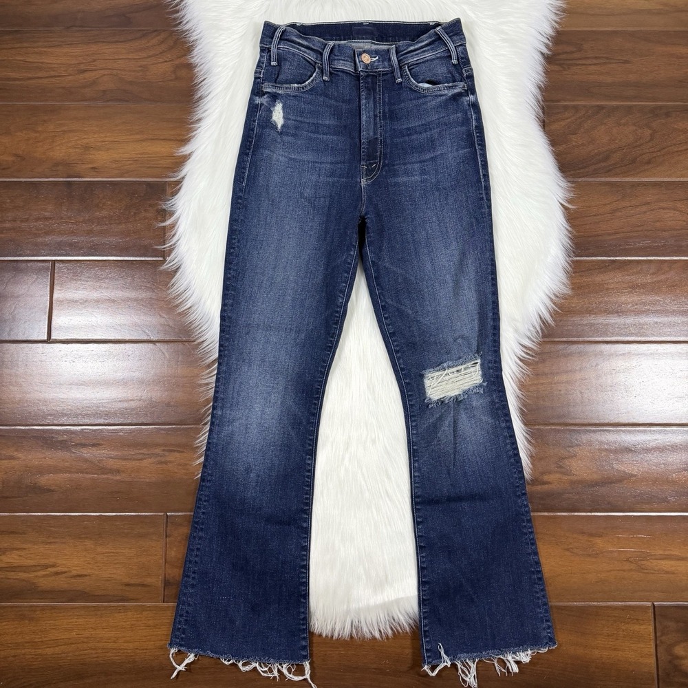 Mother Size 26 Hustler High Rise Flare Ankle Fray Denim Jeans in Close to Edge